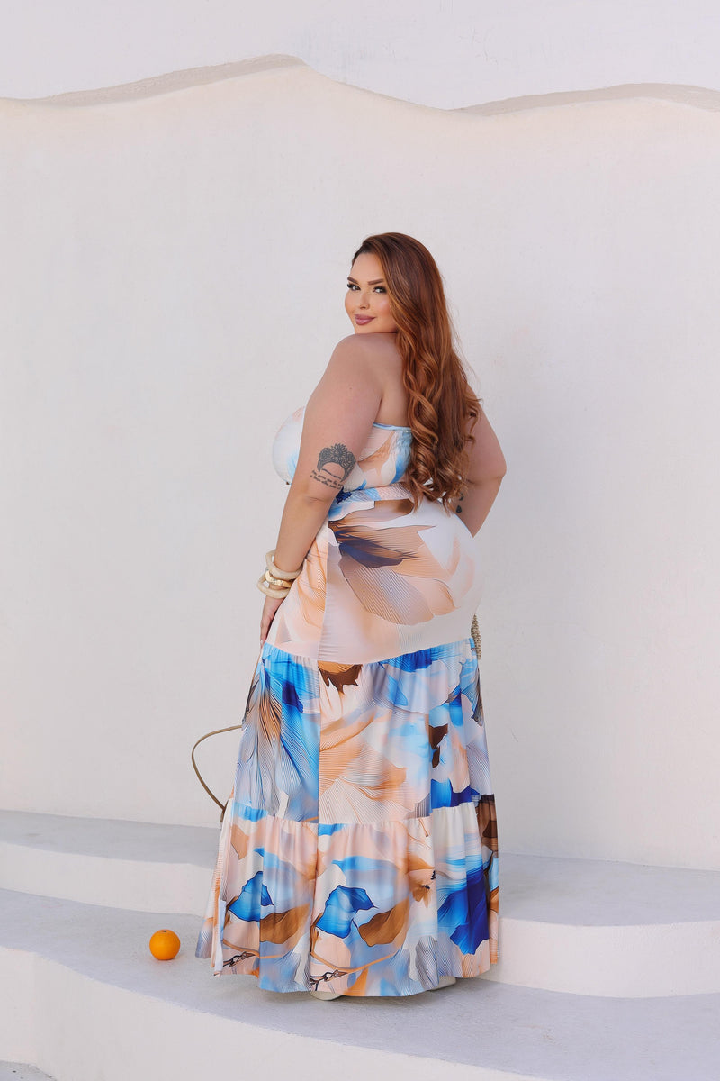 Vestido Vanessa azul floral