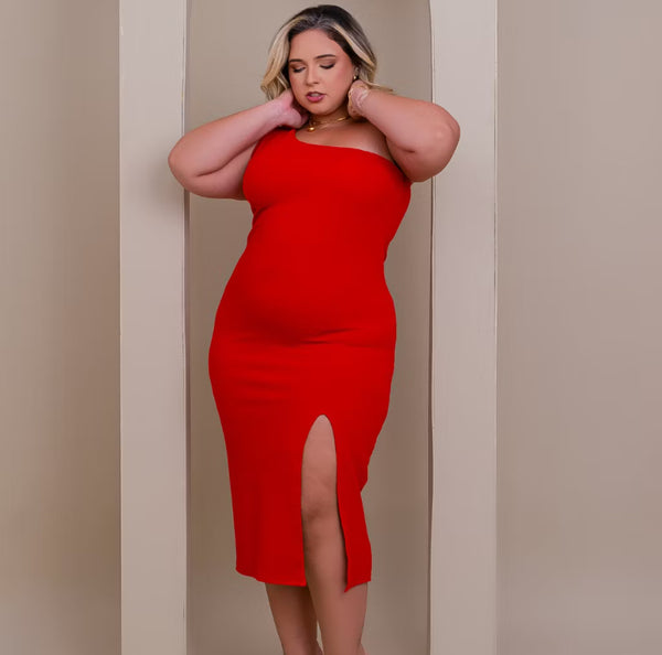 Vestido Tubinho com Fenda Lateral