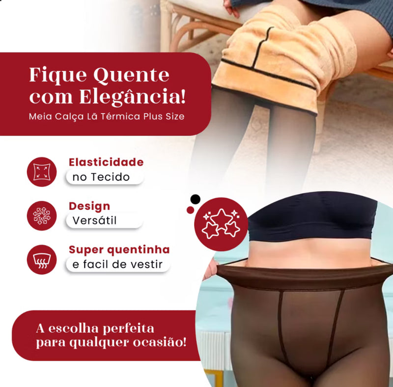 Meia-Calça Efeito Pele Peluciada