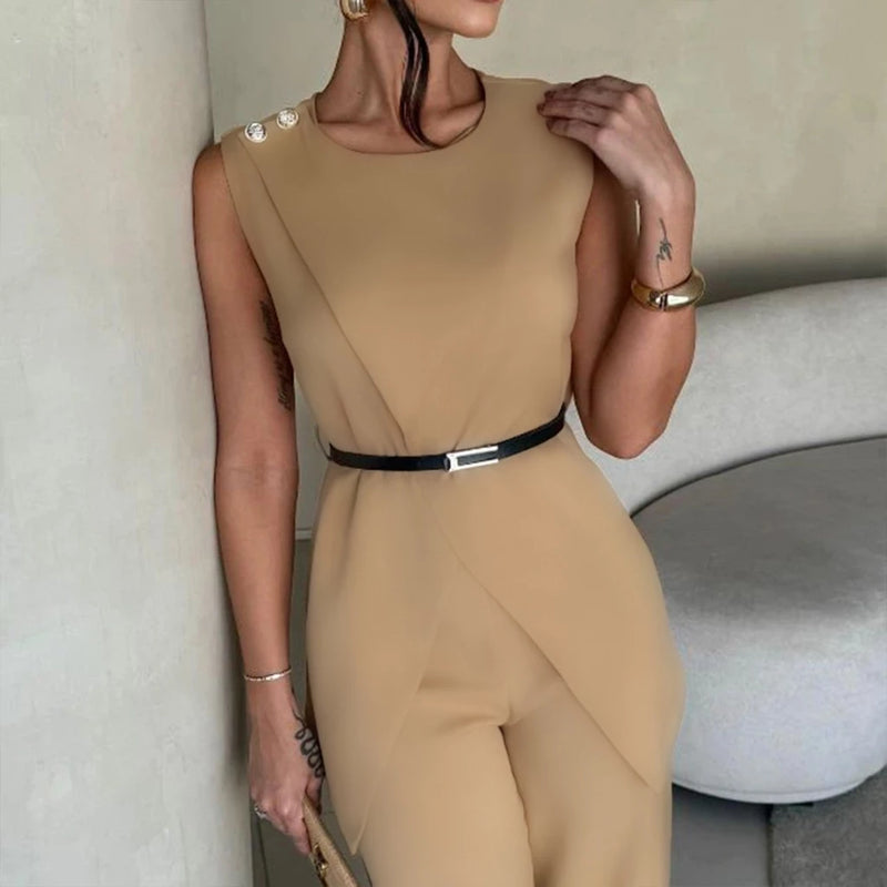 Conjunto  Top Irregular e Calça Pantalona