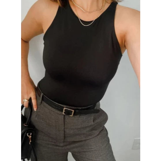 Regata Blusa Feminina Suplex Duplo Básica Lisa Blogueira Tendencia