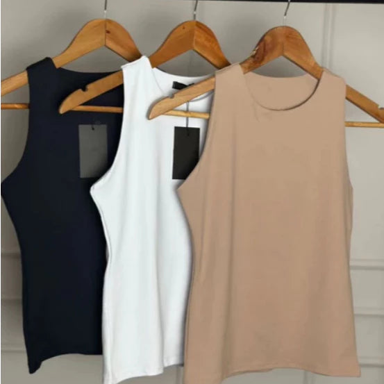 Regata Blusa Feminina Suplex Duplo Básica Lisa Blogueira Tendencia