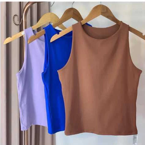 Regata Blusa Feminina Suplex Duplo Básica Lisa Blogueira Tendencia