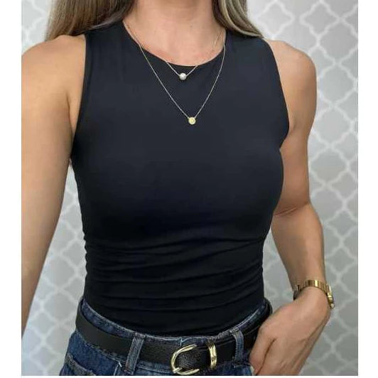 Regata Blusa Feminina Suplex Duplo Básica Lisa Blogueira Tendencia