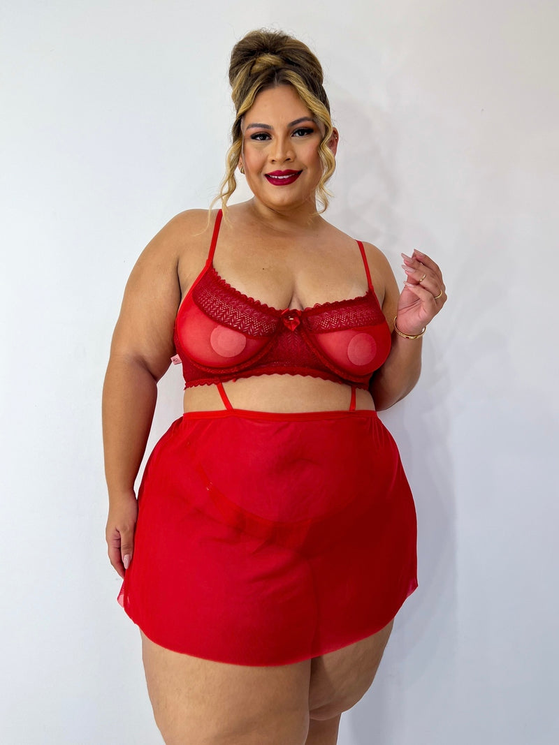 Camisola Sensual + Calcinha Raquel