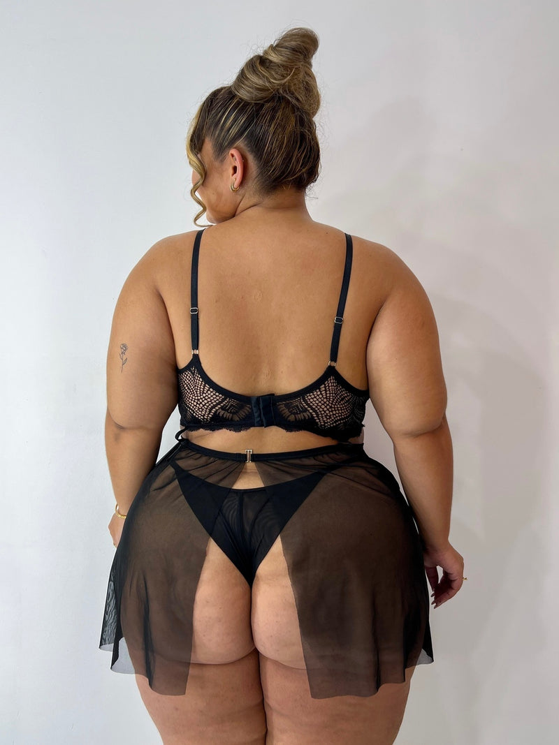 Camisola Sensual + Calcinha Raquel
